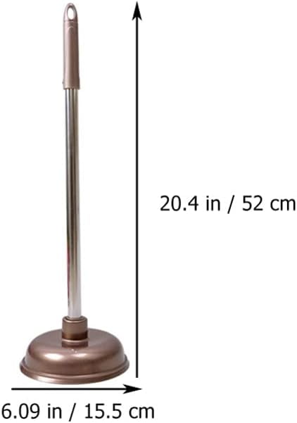 Toilet Plunger and Bowl Brush Combo for Bathroom Cleaning, 2 in 1 Long Handle Toilet Brush and Plunger with Holder, 1 Set ( Coffee )