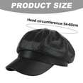 thumbnail image 2 of 56-58 cm tiene circunferencia, boina con borde, sombrero protector solar de cuero de verano para mujer, 2 of 5