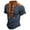 Grey, variant on Mens T Shirts European Color Blocked Stand Up Collar Drawstring Open Collar Design V Neck Shirt for Men Casual and Comfortable foreign Trade Short Sleeved T Shirt Size:M