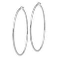 thumbnail image 2 of Primal Gold 10 Karat White Gold 2mm Tube Hoop Earrings, 2 of 4