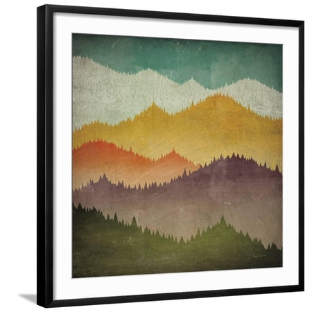 Art.com Mountain View Art Print by Ryan Fowler Black Frame Wall Art 29 x 29
