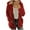 Red, variant on IROINNID Shearling Jacket for Women Winter Warm Jacket Lightweight Trendy Button Down Hooded Versatile Casual Fuzzy Soft Coat with Pocket,Beige