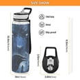 thumbnail image 3 of Qxltty Raven Wolf in The Moonlight Water Bottle 32 oz with Straw BPA Free Reusable Fitness Sport Bottle Perfect for Travel School Outdoors and Gym, 3 of 7