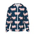 thumbnail image 1 of Lsque Pig 1 Pattern UPF 50+ Lightweight Sun Protection Men's Women's Long Sleeve Shirt, Hoodie Performance -3X-Large, 1 of 7