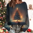 thumbnail image 2 of Womens Christmas Sweatshirt,Women Round Neck Tops Long Sleeve Pullover Sweater Blouses Xmas Graphic Sweatshirts Casual Tops Comfy Fall Fashion Outfits Winter Christmas Clothes, 2 of 5