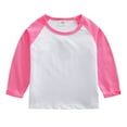 thumbnail image 2 of Feancey Toddler Baby Girls Boys Long Sleeve Shirts Raglan Shirt Kids Casual Cotton T-Shirts Little Girl Crewneck Pullover Tees Hot Pink 4-5 Years, 2 of 5