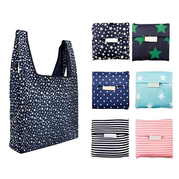 GASTROPOD 6 Pack Reusable Shopping Grocery Bags Foldable, Washable Grocery Tote with Pouch, Heavy Duty Shopping Tote Bag, Eco-Friendly Purse Bag Fits in Pocket Waterproof & Lightweight