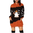 thumbnail image 1 of Funicet Robe Longue pour Femmes Été, Robe à Manches Longues, Mode Décontractée Imprimée à Manches Longues Col Rond Mi-Mollet, Robe Décontractée d'Été pour Femmes, Robe Décontractée d'Été pour Femmes, 1 of 5