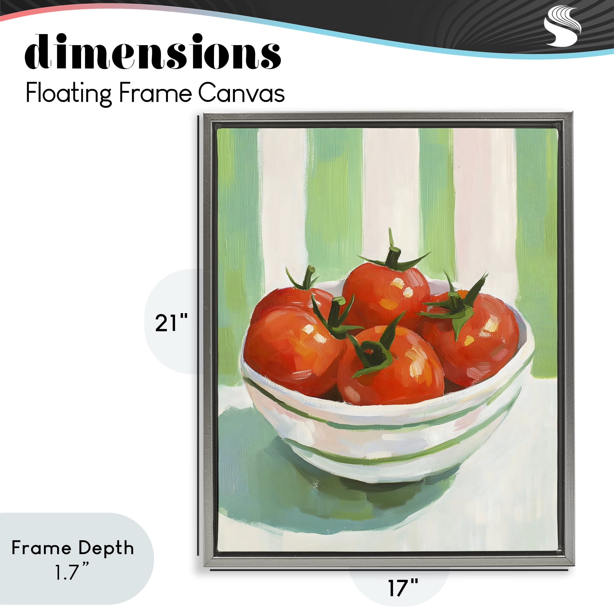 Stupell Industries Bowl of Fresh Tomatoes Gray Framed Floater Canvas Wall Art, design by The Prints Vibe