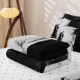 thumbnail image 5 of Erosebridal Aesthetic Minimalist Zipper Full Size Comforter Sets with Fitted Sheet and 2 Pillowcases, Black Gray Zipper Bedding Set, Reversible, 5 of 7
