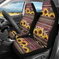 thumbnail image 2 of ZIATUBLE Aztec Tribal Car Seat Dust Cover Sunflower Cow Print Car Front Seat Covers Set of 2 Auto Seat Accessories Polyester Saddle Blanket for Bucket Seat for Trucks Van SUV Car Interior Decor, 2 of 7
