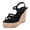 Black, variant on Espadrilles Wedge Sandals for Women, Suede Cross Strap Ankle Strap Boho Platform Sandals, Comfortable Walking Beach Shoes
