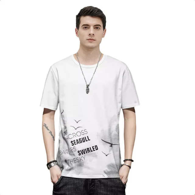 Playera De Hombre Estampada Manga Corta Ndj27