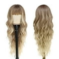 thumbnail image 4 of WXLCISI Women Sexy Light Gold Natural Color Wigs with Bangs Natural Wave Long Curly Heat Resistant synthetic Wig 27.7", 4 of 5