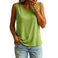 thumbnail image 2 of Loose Modal Tank Tops with Built-in Bra for Women Lightweight Sleeveless Scoop Neck Camisole Casual Daily Outer Shirts Green L, 2 of 8