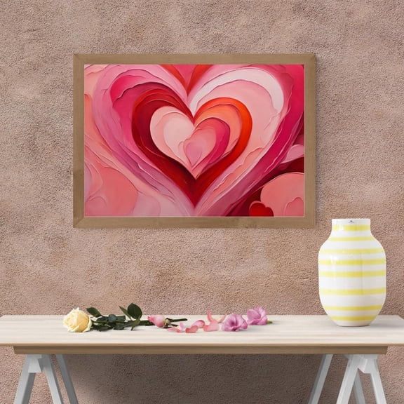 Vintage Heart Print, Romantic Valentine'S Day Wall Art Home Decor UNFRAMED Poster, Wall Art for Decor, Present, 8x12