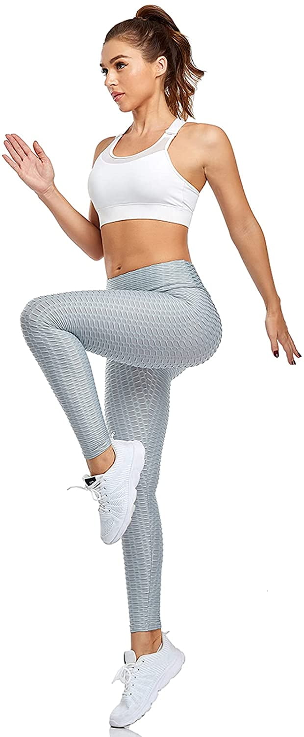 Femme Yoga Gym Anti-Cellulite Leggings Fitness solide Butt lift Élastique Pantalon 
