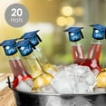 thumbnail image 2 of Big Dot of Happiness Blue Grad - Best is Yet to Come - DIY Grad Cap Royal Blue Graduation Party Bottle Topper Decorations - Set of 20, 2 of 8