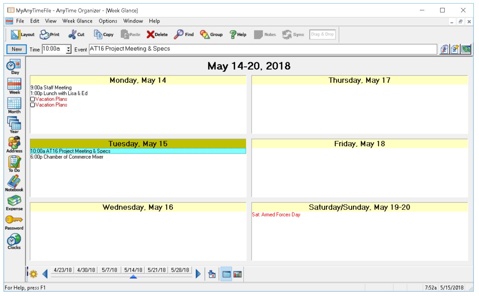 Individual AnyTime Organizer Standard 16 (Email Delivery)