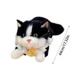 thumbnail image 2 of 22 Inch Realistic Simulation Cat Plush Doll with Music and Bib Interactive Animal Toy Black Long Hair Ragdoll for Bedside Decor, 2 of 6