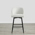 thumbnail image 3 of CHITA 27" Swivel Upholstered Counter Bar Stools with Back & Metal Legs Set of 2,Faux Leather in White, 3 of 7
