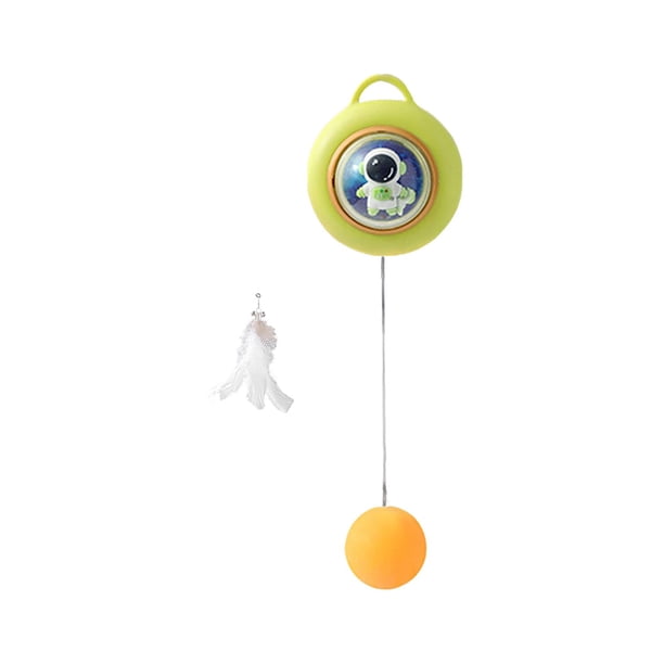 Juguete interactivo para gatos con forma de ping pong, juguete para ejercitar y colgar. Astronauta