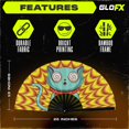 thumbnail image 4 of Ventilador plegable GloFX Trippy Kitty Rave Clack, tamaño grande, 63,5 x 33 cm, 4 of 6