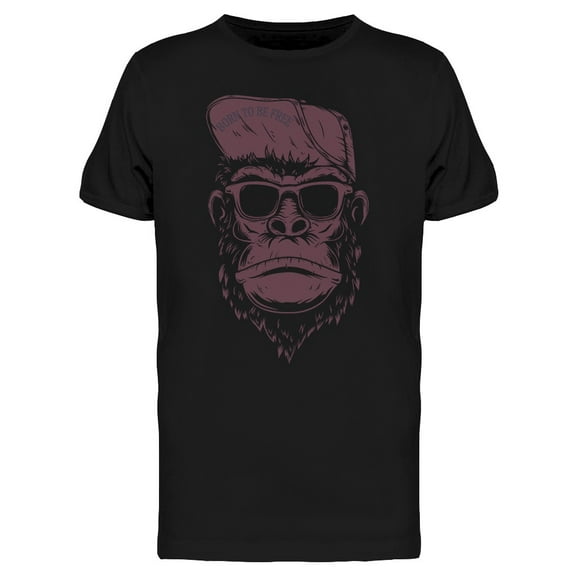 Monkey In Baseball Cap Graphic T-Shirt Men -Image by Shutterstock, Male x-Large
