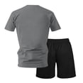 thumbnail image 6 of Zimjoy Men's 2 Pieces Athletic Set Breathable Mesh Short Sleeve T-Shirt & Shorts Lightweight Workout Gym Clothes for Running Dark Gray L, 6 of 7