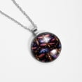 thumbnail image 4 of Fireflies Glass Design Circle Pendant Women's Necklace, 4 of 5