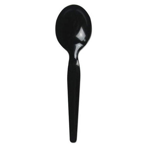 Heavyweight Polystyrene Cutlery, Soup Spoon, Black, 1000/carton | Bundle of 2 Cartons