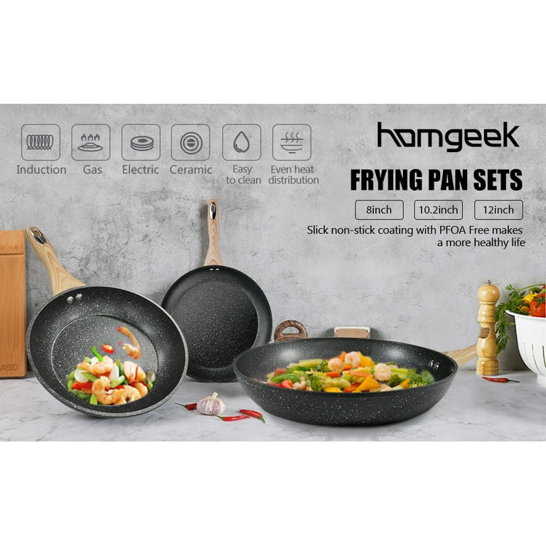  MICHELANGELO Pots and Pans Set 8 Piece, Cookware with Granite  Coatings for Super Nonstick Result, Essential Stone Utensil: Home & Kitchen