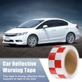 thumbnail image 2 of Unique Bargains 5cmx10m Red and White Checkered Car Reflective Stickers Reflective Tape Safety Warning, 2 of 6