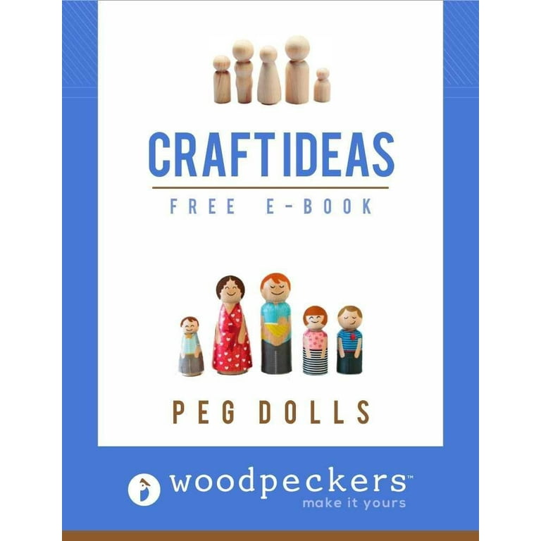 Wood Peg Dolls Unfinished 2 inch, Mom/Angel Shape, Pack of 250