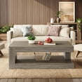 thumbnail image 6 of Tribesigns Coffee Table for Living Room, 47.24-Inch Farmhouse 2-Tier Accent Center Tea Cocktail Table with Storage, Elegant Grey, Rectangular, 6 of 9