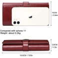 thumbnail image 2 of Womens Wallet Large Capacity Rfid Blocking Genuine Leather Trifold Wallet Ab_wine Red, 2 of 3