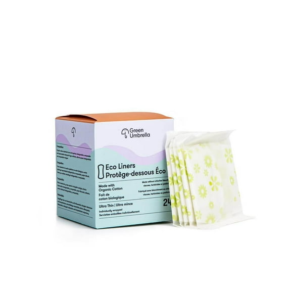Organic Cotton Ultrathin Liners by Green Umbrella (96 Pack) -Eco-Friendly Liners