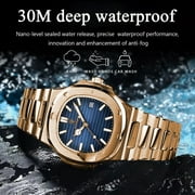 Poedagar luxury man wristwatch business stainless steel quartz men watch waterproof luminous date Square men's watches clock box