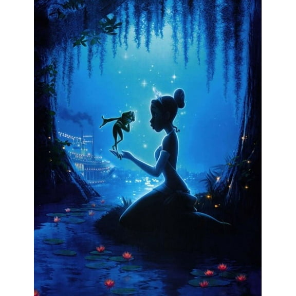 Princess and Frog Diamond Painting Kits for Adults Diamond Art Full Drill Embroidery Art Crafts Painting by Numbers Cross Stitch for Home Decor 12X16 inch