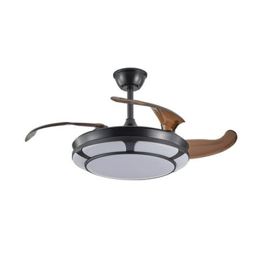 42" Modern Fandelier Retractable Ceiling Fan with Light and Remote, LED Dimmable Ceiling Fan with Quiet 6-Speed Reversible Blades for Living Room, Bedroom, or Dining Room
