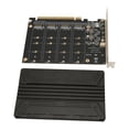 thumbnail image 1 of Quad M.2 NVME To PCIe Adapter, 32Gbps Thickened Quad PCIe 4.0 To NVMe Card LED Indicator  For Splitting, 1 of 8
