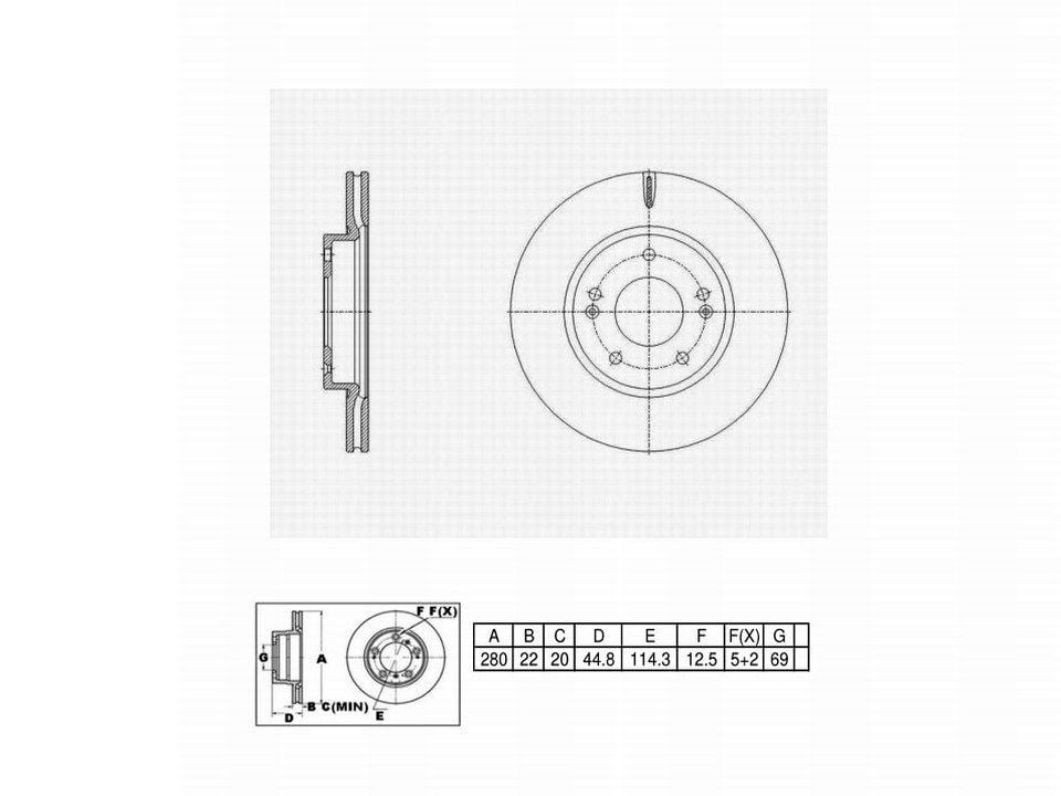 Winstop Brake Rotor, Front WS250920, Kia Niro 2023-2017