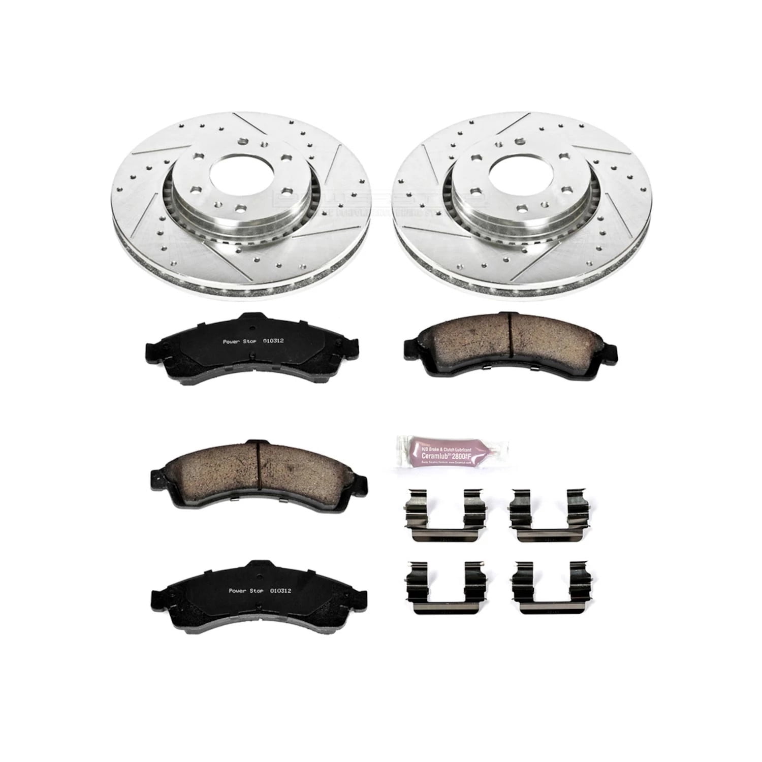 PowerStop Front Z23 Evolution Sport Carbon-Fiber Ceramic Brake Pad and Drilled & Slotted Rotor Kit Fits: BUICK CHEVROLET GMC ISUZU SAAB Select Models K2061