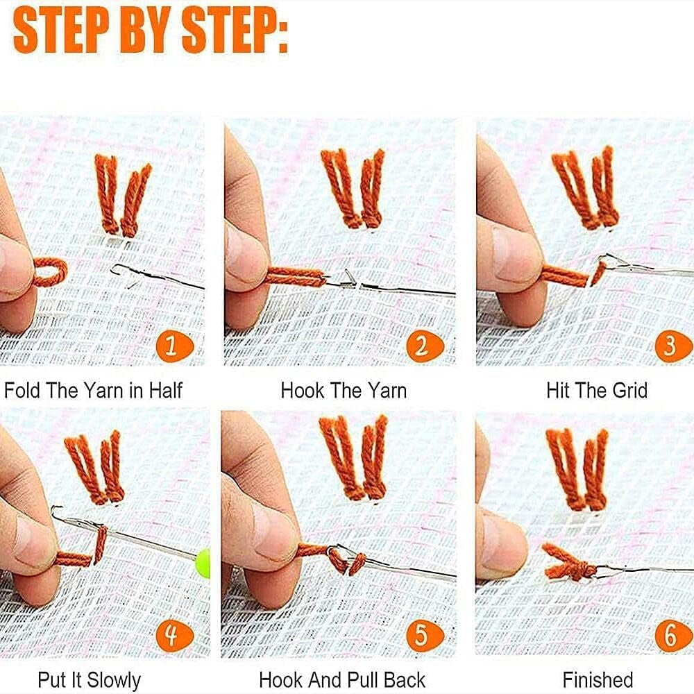 DIY Latch Hook Rug Making Kit Chimney,Cushion Pillow Latch Hook Kits Latch Hook Kits for Adults Craft Kits Cushion Beginners Latch Hook Rugs to Make DIY Decor（52 * 38Cm）