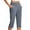 226#Blue, variant on Pull On Capri Pants for Women Elastic Waist Cropped Stretch Yoga Office Pants with Pockets Beige S