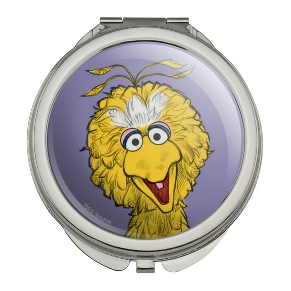 Sesame Street Vintage Big Bird Compact Travel Purse Handbag Makeup Mirror