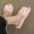 thumbnail image 4 of Aueoeo Women's House Slipper Heart Graphic Decr Open Toe Comfy Fuzzy Shoes Casual Bedroom Outdoor Slippers, 4 of 7