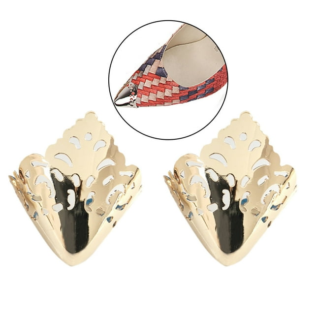 1 Pair Metal Toe Caps Creative Protective Heel Decoration Shoes Supplies