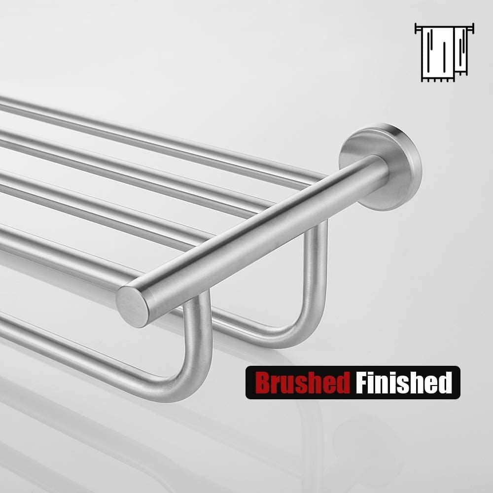 Avanities 16 po Barre à serviette ronde en acier inoxydable W en acier inoxydable brossé AI-34586