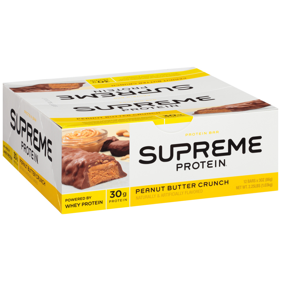 Supreme Protein Bar, Peanut Butter Crunch, 30g Protein, 12 Ct